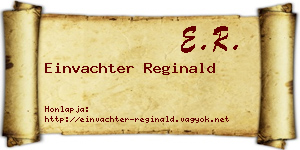 Einvachter Reginald névjegykártya